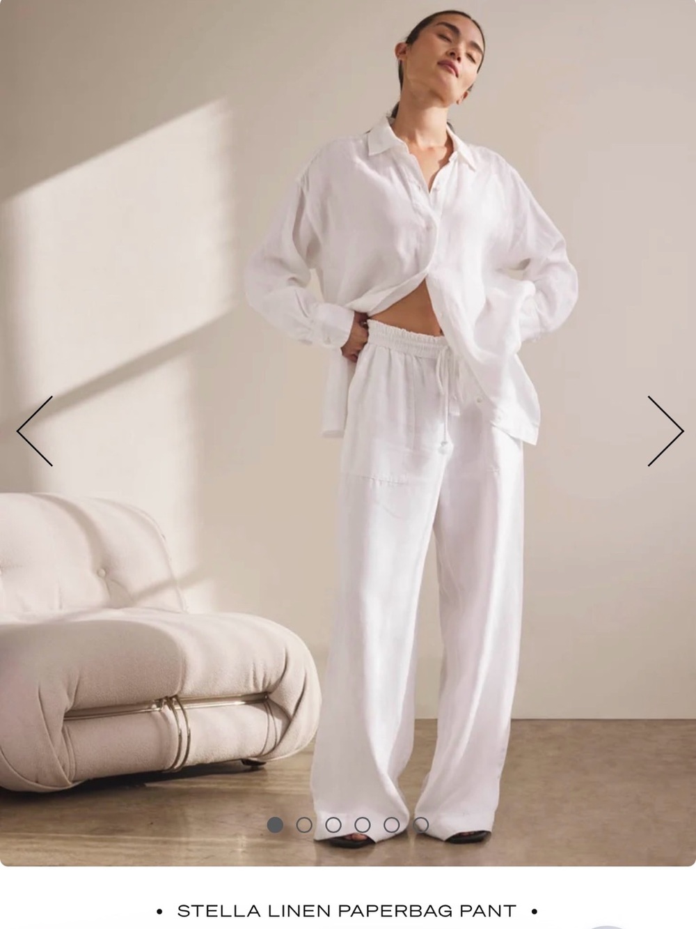NWT Splendid Stella Linen Paperbag Pant